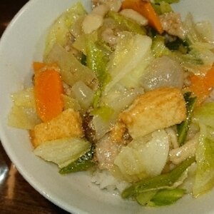 野菜たっぷりヘルシー中華丼風♪肉野菜あんかけ